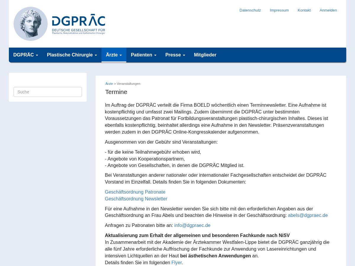 Vorschau von DGPRÄC – Termine & Veranstaltungen