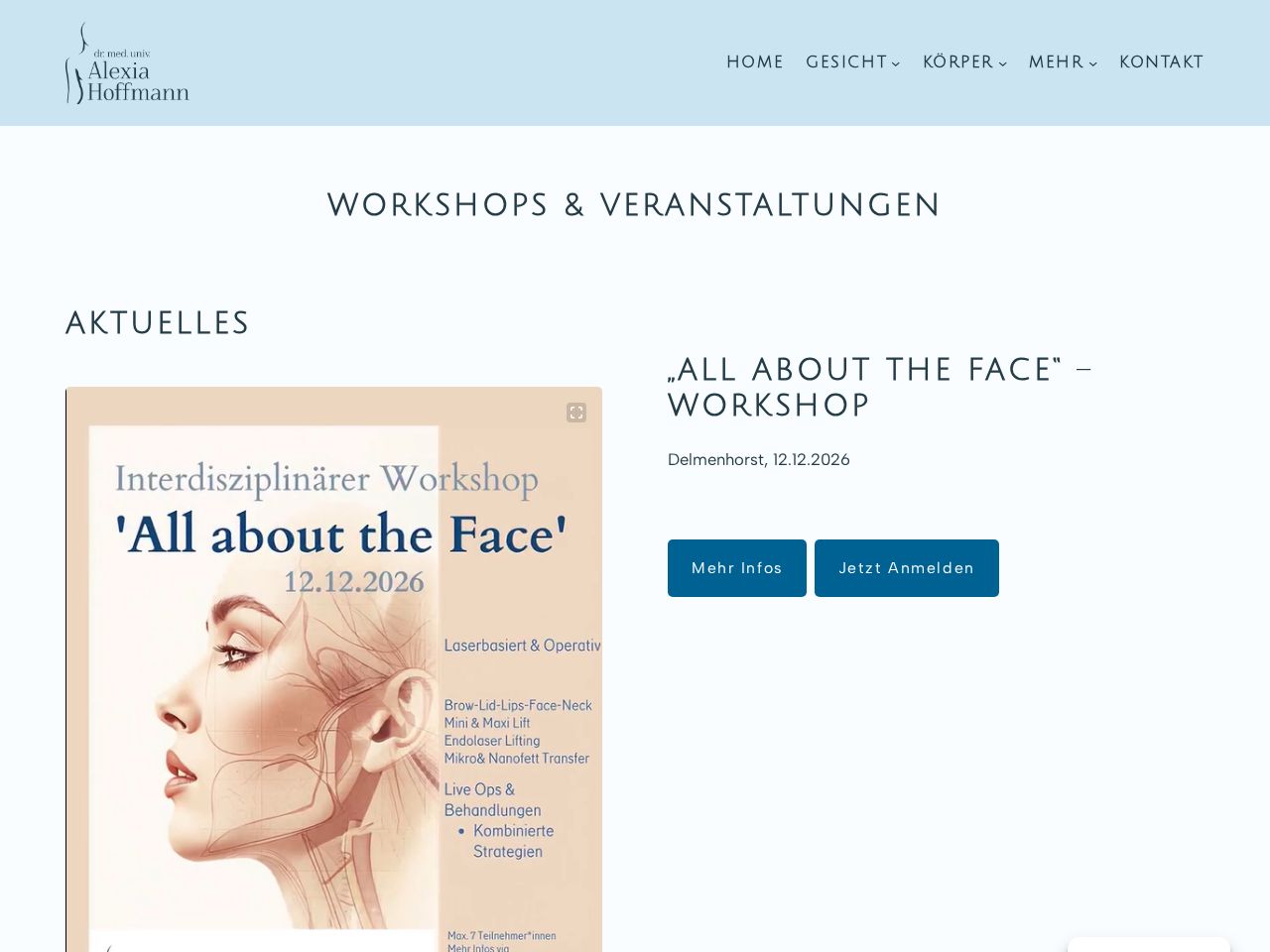 Vorschau von Dr. med. univ. Alexia Hoffmann – Workshops & Veranstaltungen