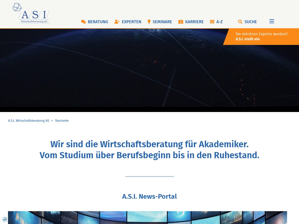 Website-Vorschau ASI Wirtschaftsberatung AG – Wirtschaftsberatung & Ruhestandsplanung