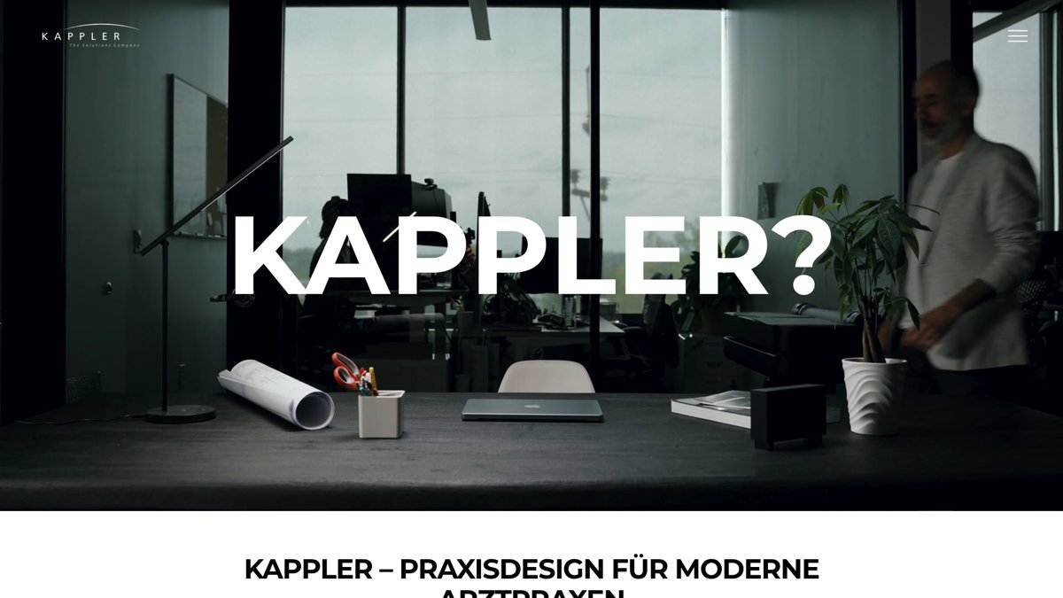 Website-Vorschau von KAPPLER – Sascha Kappler – Praxisdesign, Innenarchitektur & Praxiseinrichtung