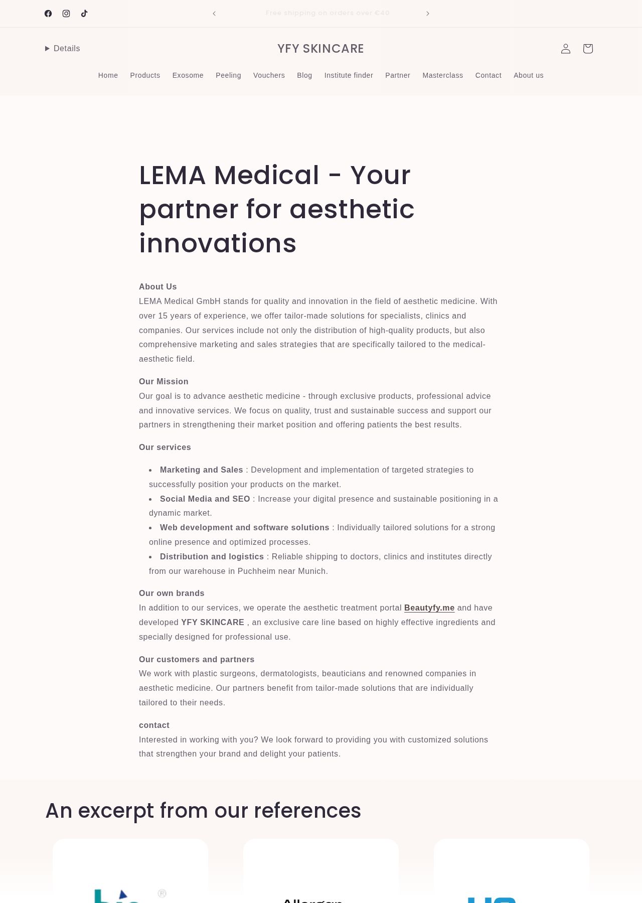 Website-Vorschau von LEMA Medical – Marketing, Vertrieb & Aesthetic-Treatment-Portal