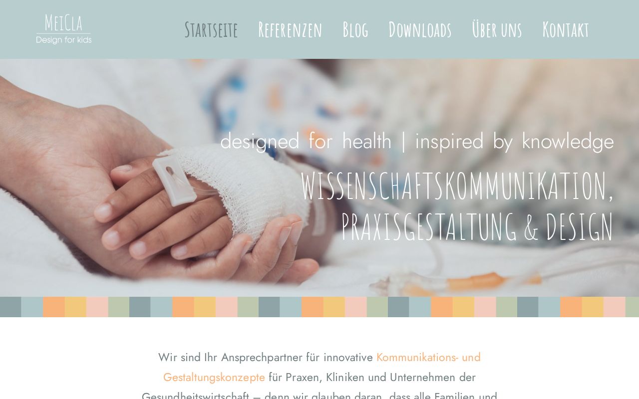 Website-Vorschau von MeiCla Design GmbH – Praxisgestaltung, Raumdesign & Wissenschaftskommunikation