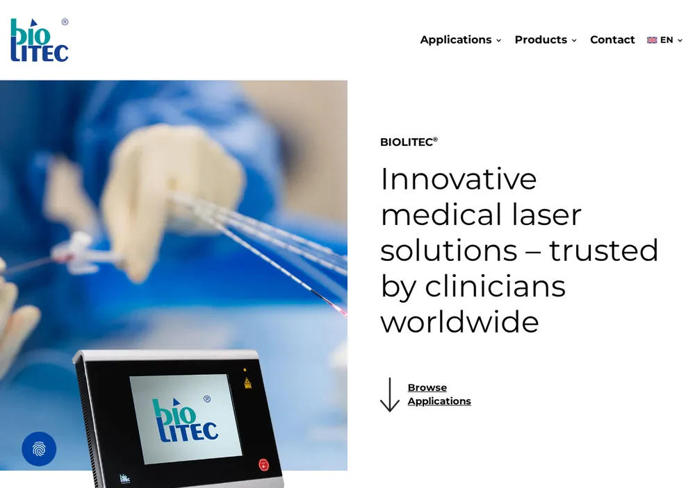Website-Vorschau von Biolitec – Lasermedizin & Gerätetechnik