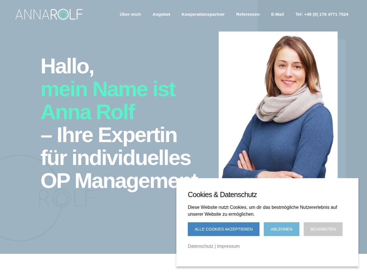 Website-Vorschau von Anna Rolf – Ihr individuelles OP Management – OP-Management & Qualitätsmanagement