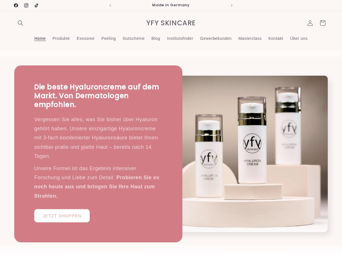 Platin-Partner YFY SKINCARE – Medizinische Hautpflege & Aftercare